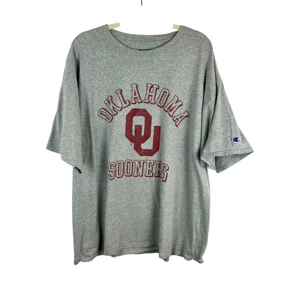 Champion Oklahoma University OU Sooners Shirt Unisex 2XL Gray‎ Short Sleeve - Picture 1 of 8